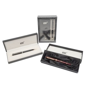 Three Mont Blanc Pens with Boxes Including Meisterstuck