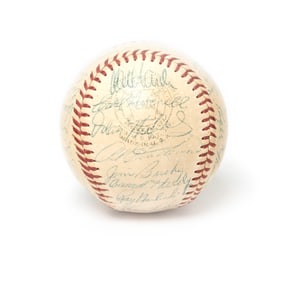 1956 Cleveland Indians PSA/DNA Autographed Team Ball