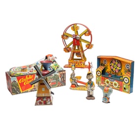 Collection of Tin Litho Toys J. Chein Ferris Wheel