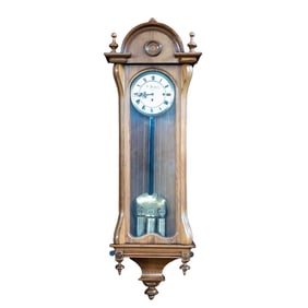 19th Austrian Biedermeier Three Weight Regulator Clock