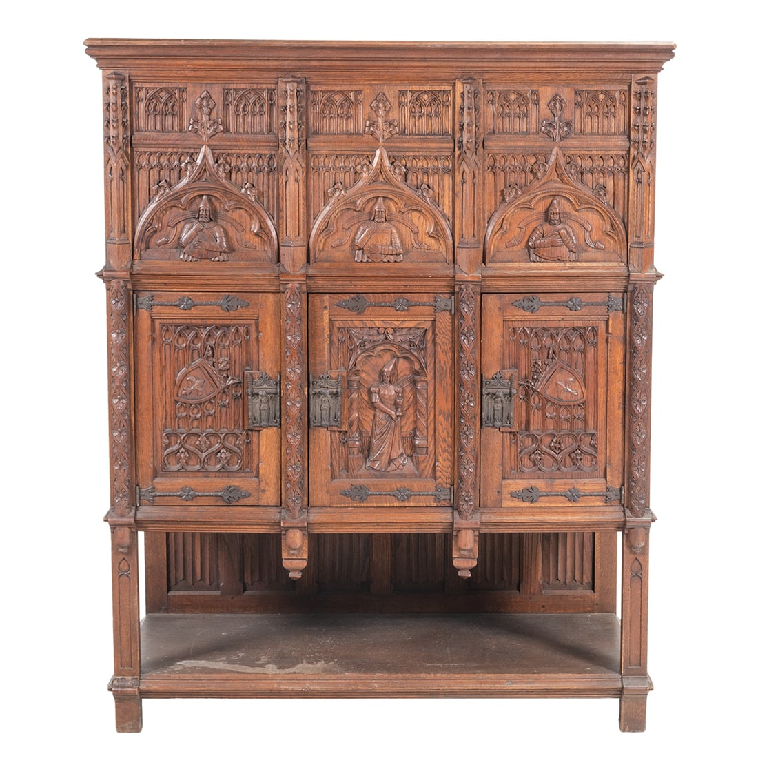 Belgian Gothic Style Carved Oak Cabinet (1 of 5)