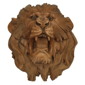 Italian Style Marble Lion Head Relief