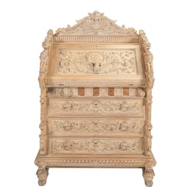 Italian Baroque Style Slant Front Desk.