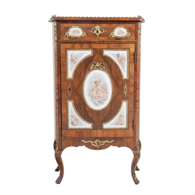 Louis XV Style Cabinet with Porcelain Mounts