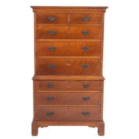 Georgian Style Irving & Casson Tiger Maple Chest