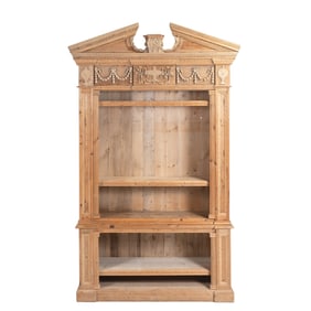 Neoclassical Style Carved Pine Bookcase