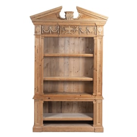 Neoclassical Style Carved Pine Bookcase