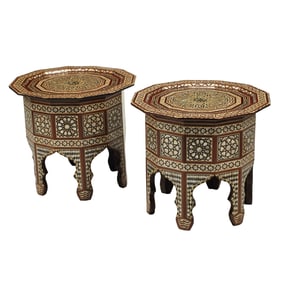 Pair of Moorish Style Inlaid Tables