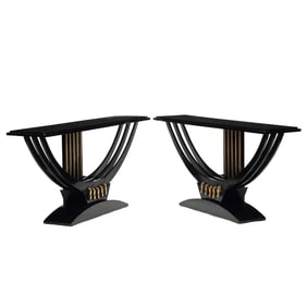 Pair of Art Deco Style Ebonized Sofa Tables