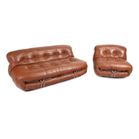 Afra & Tobia Scarpa for Cassina Settee and Lounge Chair