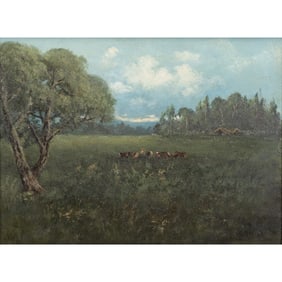 Alphonso H. Broad, Pastoral California Landscape, oil
