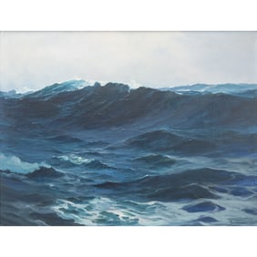 Leon Lundmark, Seascape, oil on canvas