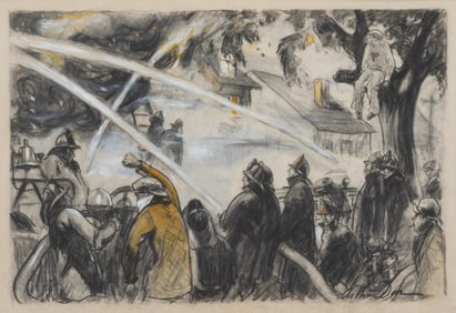 Arthur G. Dove, Firefighters, mixed media on board