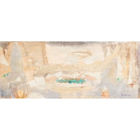 Lee Gatch, Winter Garden, oil on wood board