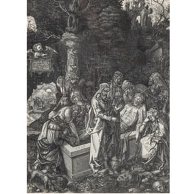 After Albrecht Durer, Entombment of Christ, engraving