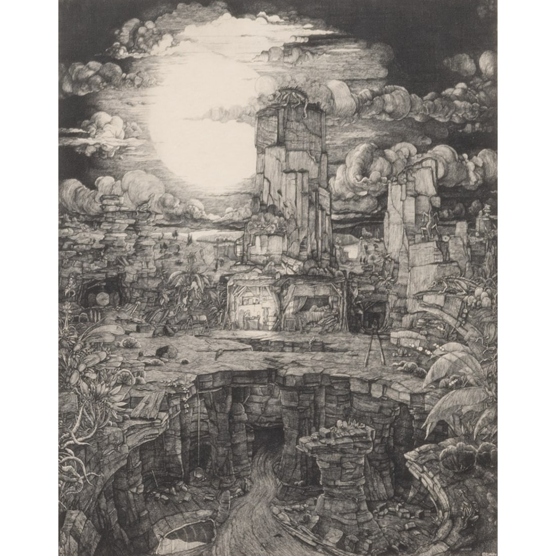 Philippe Mohlitz, Le Sommeil des Carriers, engraving (1 of 4)