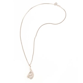 Diamond, White Gold Necklace.