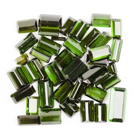 Collection of Unmounted Green Tourmalines.