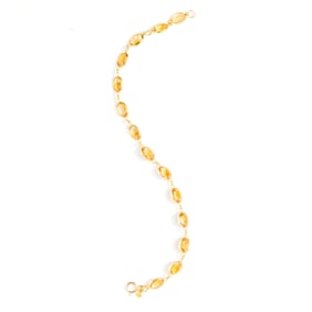 Citrine, 18k Yellow Gold Bracelet.