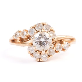 Diamond, 14k Yellow Gold Ring.