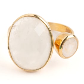 Moonstone, Vermeil Cuff Ring.