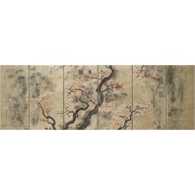 Framed Japanese Kano School Panel