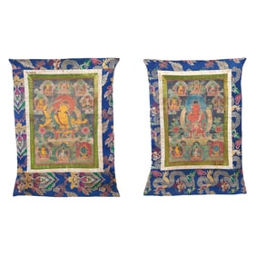 Two Tibetan Painted Thangka