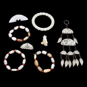 Group of Chinese Jade Jewelry