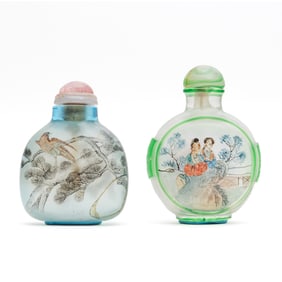 Two Chinese Inside Painted Glass Snuff Bottles
