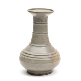 A Chinese Longquan Celadon Porcelain 'Bamboo-Neck' Vase