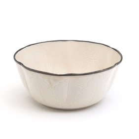 Chinese Carved Ding-Type Lobed Bowl