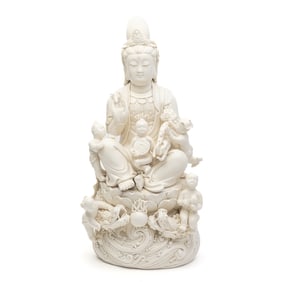 Chinese Blanc de Chine Seated Figure of Bodhisattva
