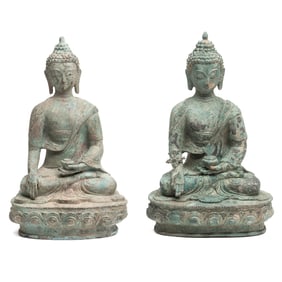 Two Sino-Tibetan Seated Buddha Statues