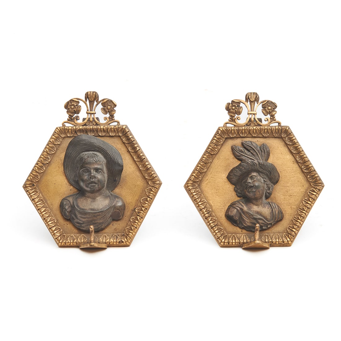 Pair of Brass Figural Appliques (1 of 2)