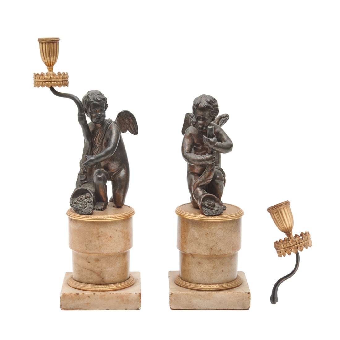 Pair of Belle Epoque Bronze Figural Candleholders (1 of 4)