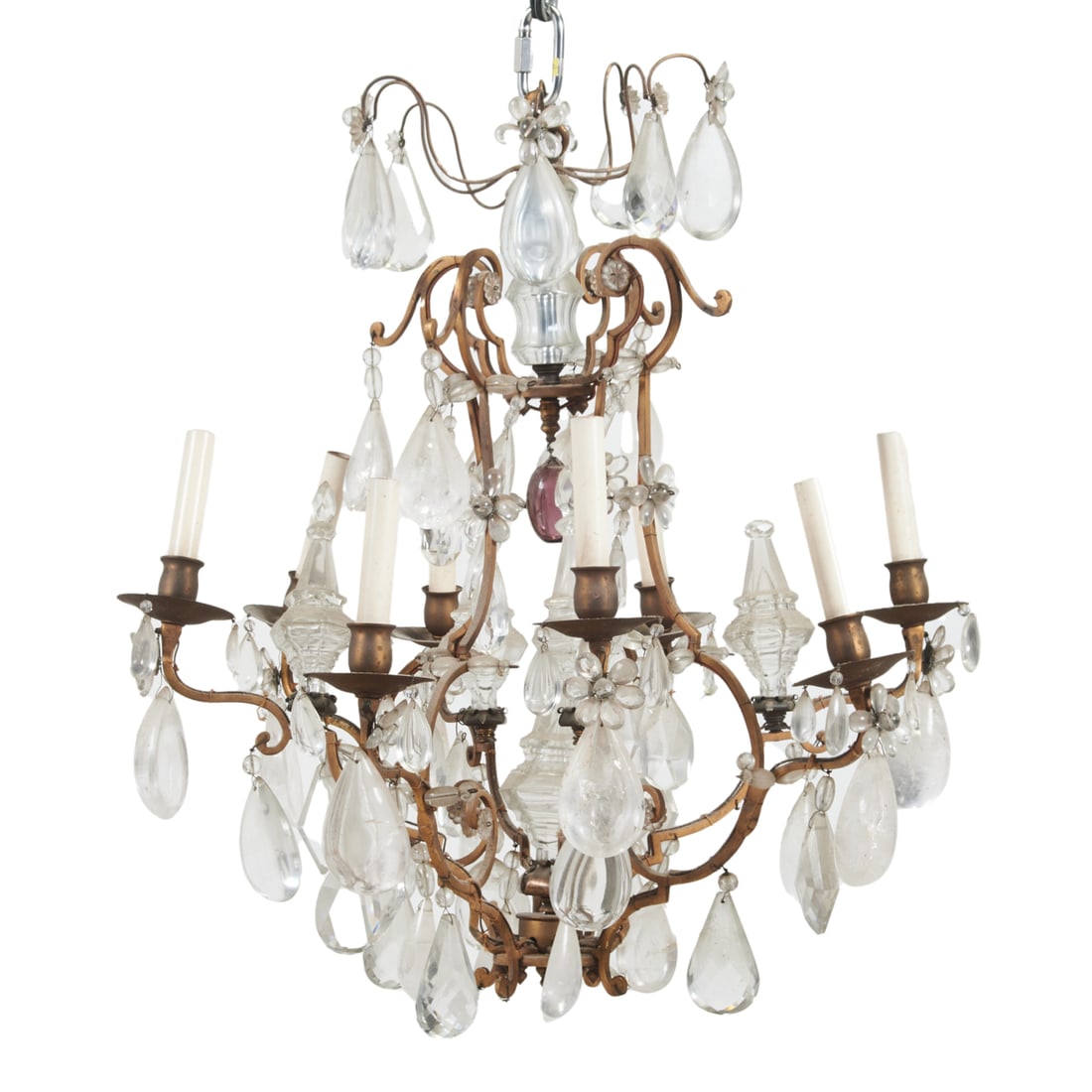 Napoleon III Style Bronze and Rock Crystal Chandelier (1 of 3)