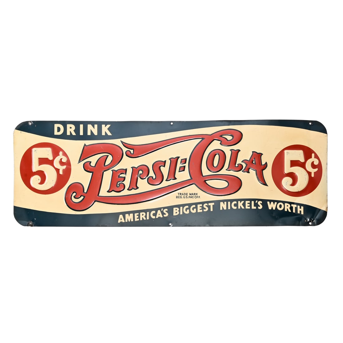 Pepsi-Cola Vintage Tin Advertising Sign (1 of 2)