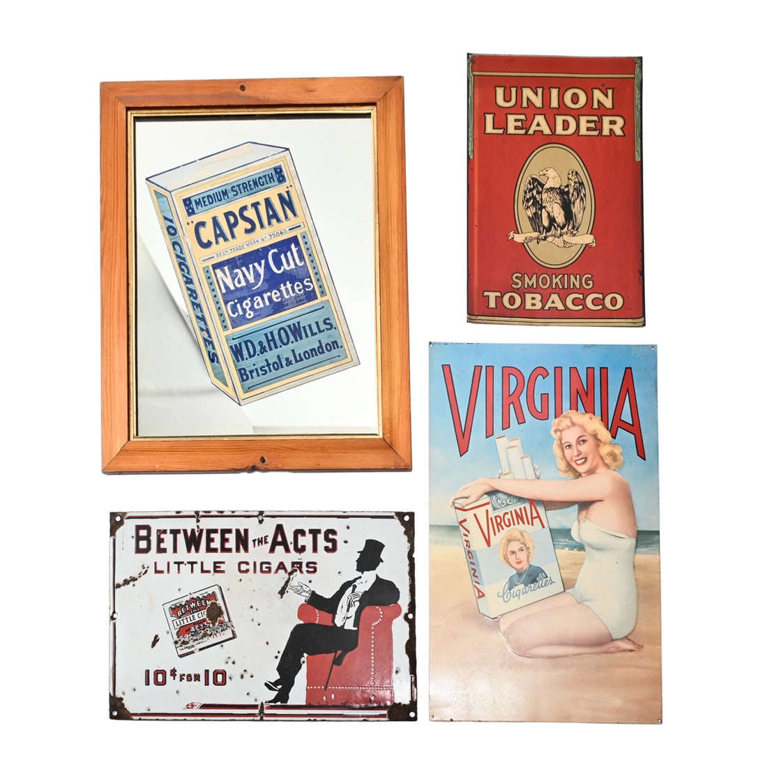 Vintage Tin and Porcelain Tobacco Advertising Signs (1 of 3)