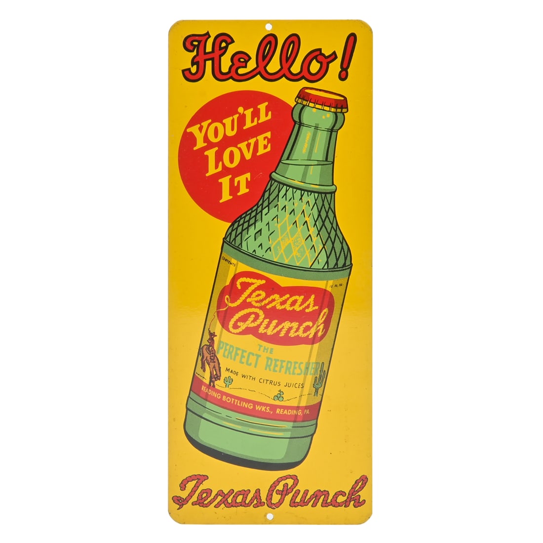 Texas Punch Vintage Tin Advertising Sign (1 of 2)