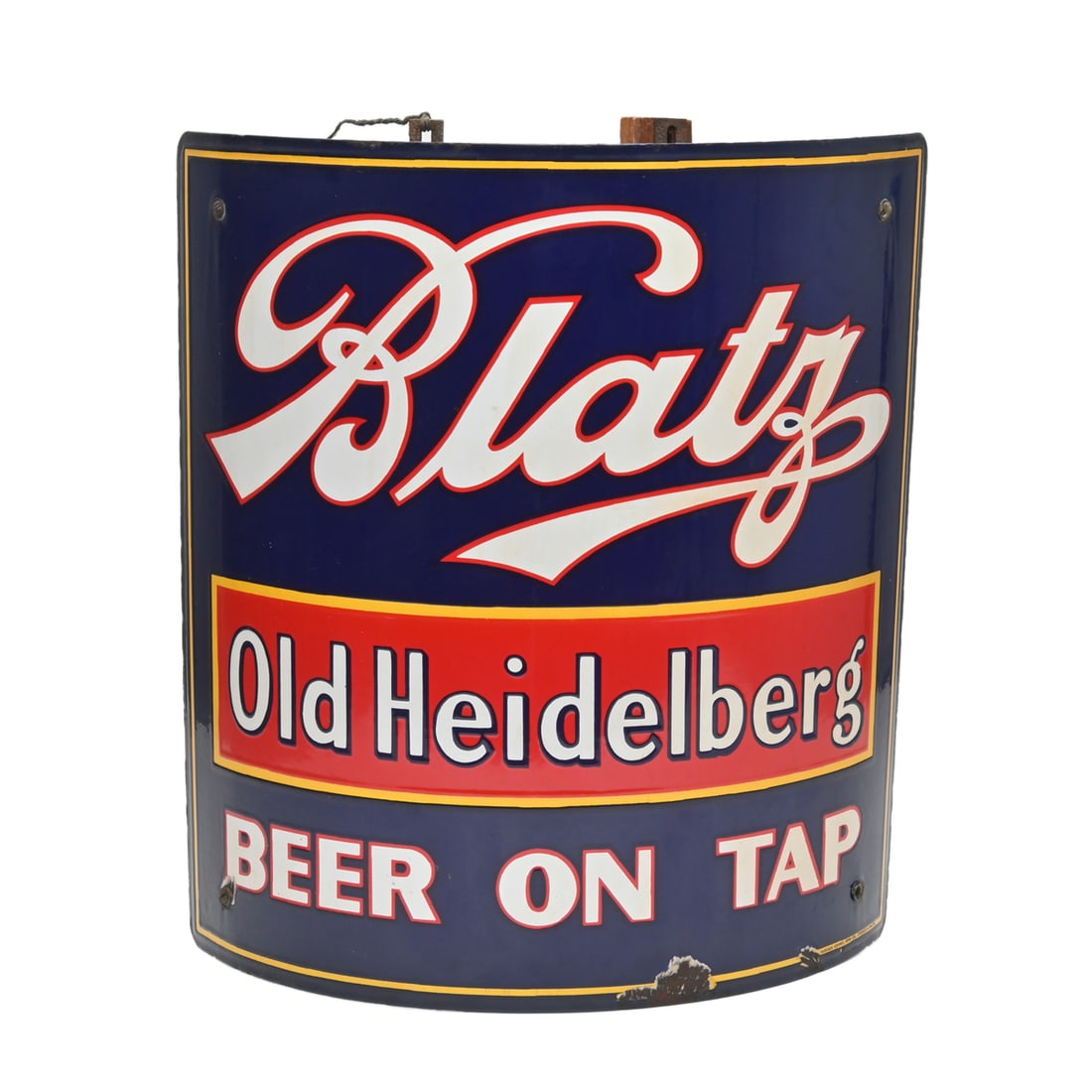 Blatz Beer Vintage Curved Porcelain Advertising Sign (1 of 3)