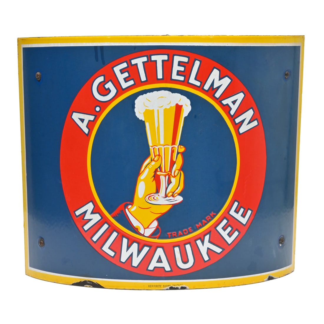 A. Gettelman Milwaukee Beer Curved Advertising Sign (1 of 3)