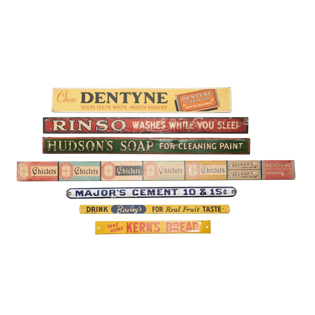 Collection of Vintage Advertising Strip Signs (1 of 3)