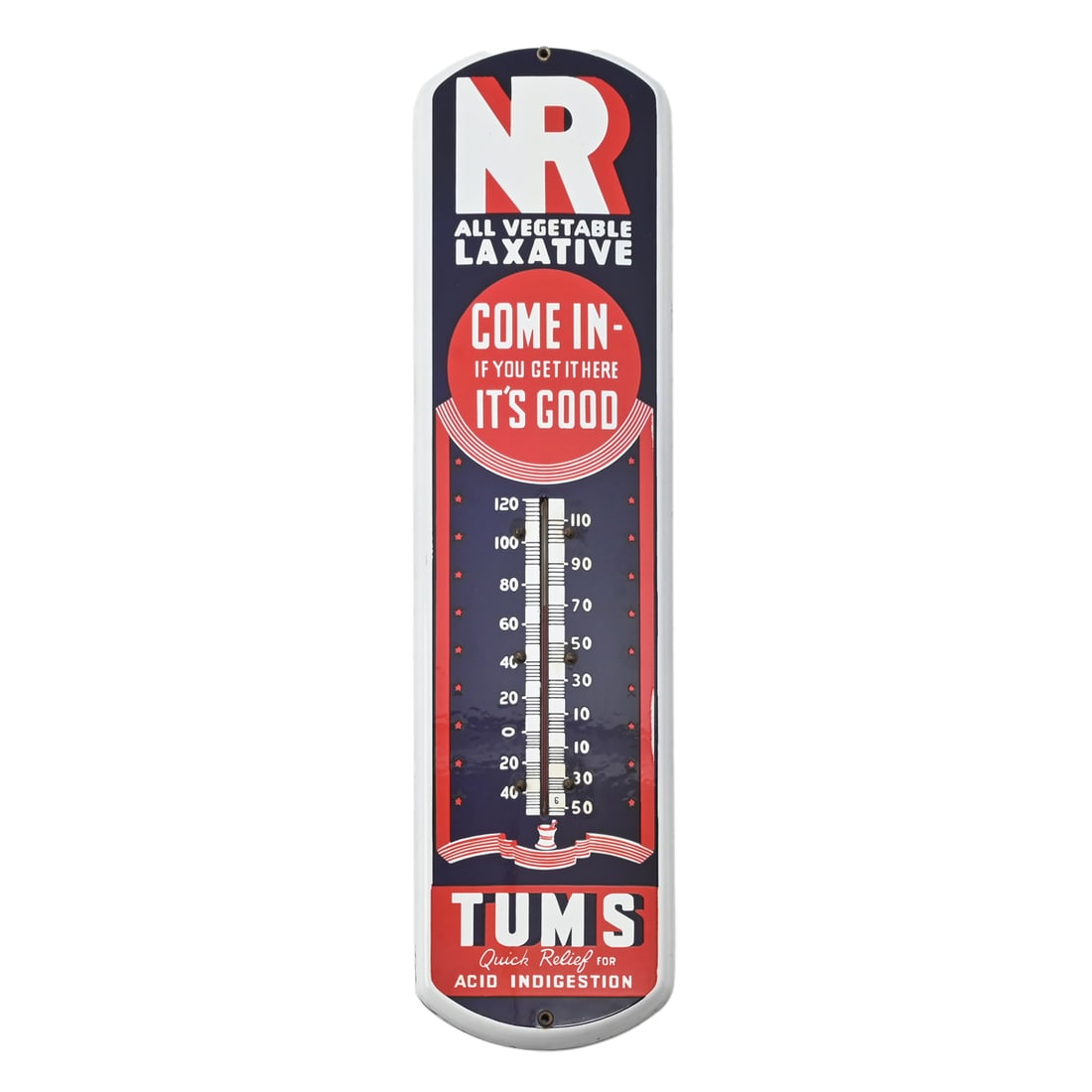 Tums Vintage Porcelain Advertising Thermometer Sign (1 of 2)