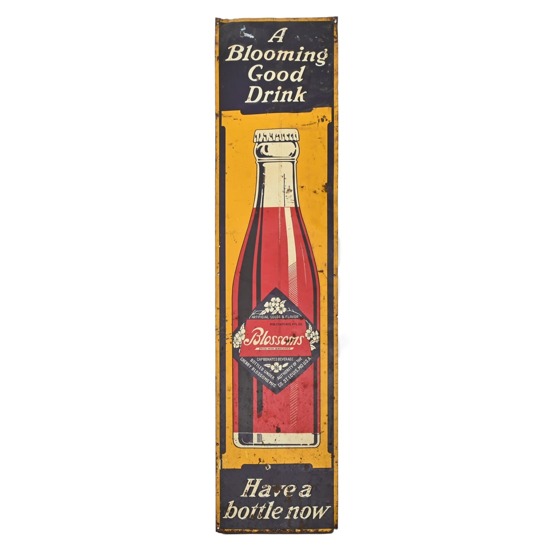 Blossoms Bottle Vintage Tin Advertising Sign (1 of 2)