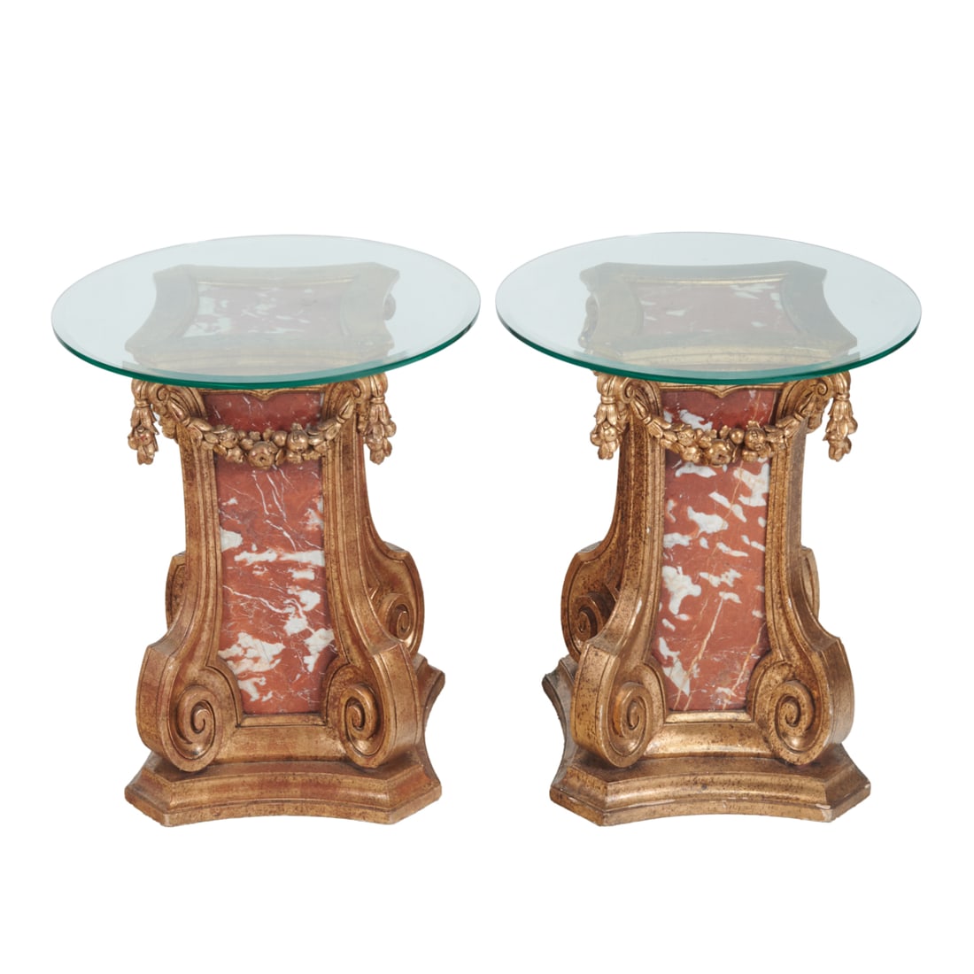 Pair of Louis XVI Style Marble and Giltwood Table Bases (1 of 3)
