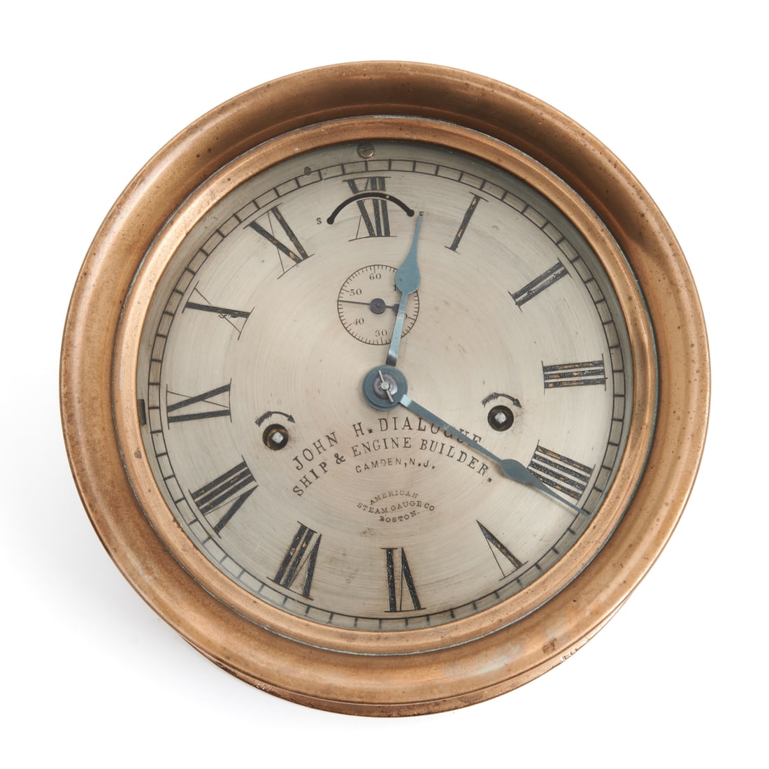 American Steam Gauge John Dialogue Brass Ship's Clock (1 of 3)