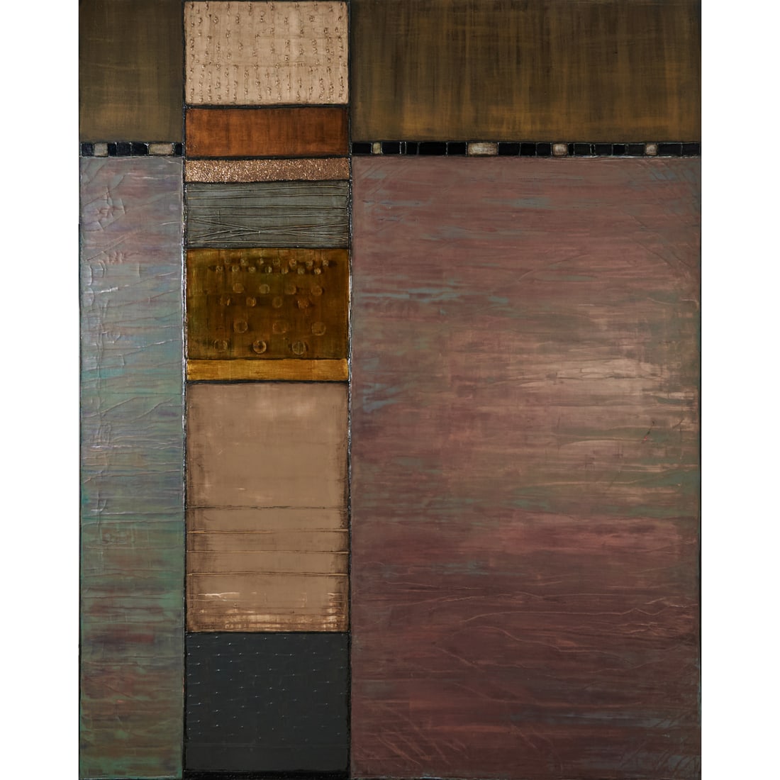 Stephanie Gardner, Tao, mixed media: STEPHANIE GARDNER (American/CA, 20th/21st Century), "Tao," from the "Dreamscapes Series," 2003, mixed media on canvas, (approximate dimensions - canvas: 60 x 47-3/4 inches), titled, signed, and dated 