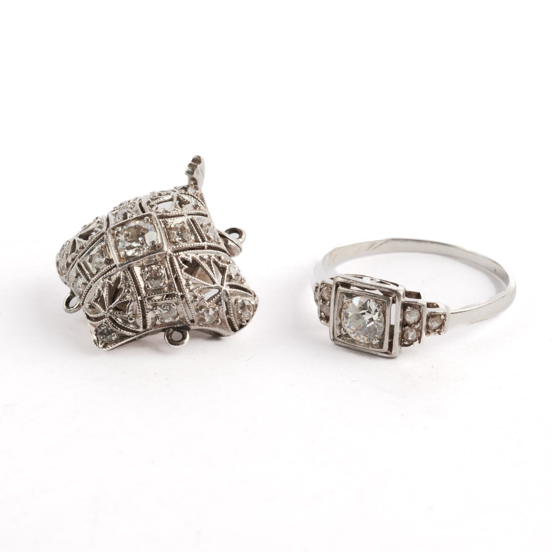 Diamond, 14k White Gold Jewelry Suite. (1 of 3)
