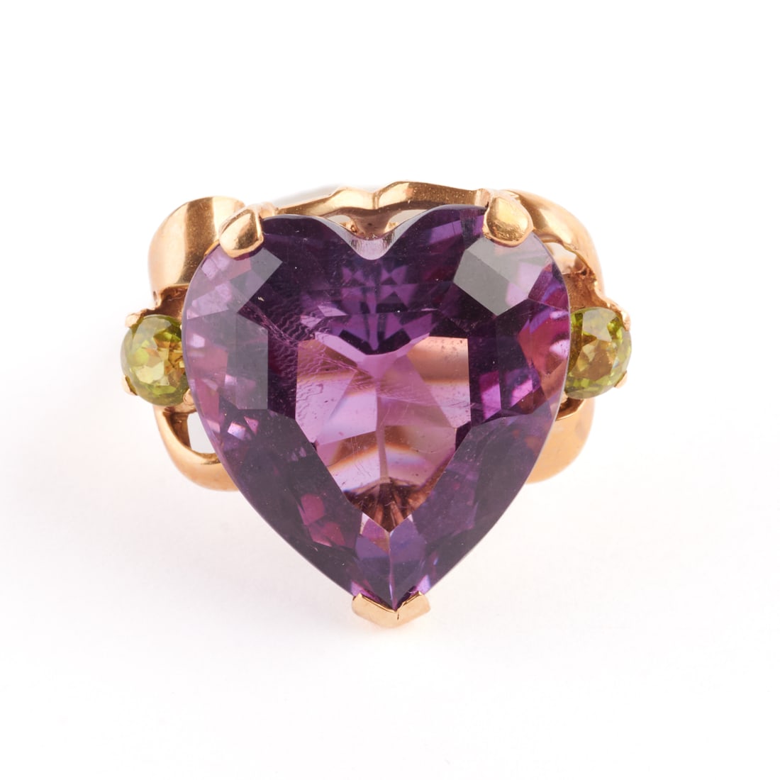 Amethyst, Peridot, 14k Yellow Gold Ring. (1 of 4)