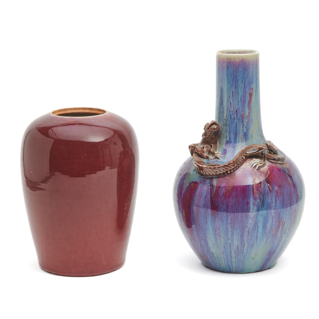 Two Chinese Flambe Vases (1 of 3)